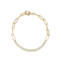 Legacy Paperclip Tennis Bracelet in Gold