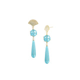 Carolina Statement Earrings in Aqua
