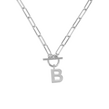 Toggle Initial Necklaces in Silver