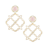 Bloom Statement Earrings in Pink Cat's Eye