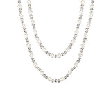 Adorned Pearl Beaded Necklace Silver