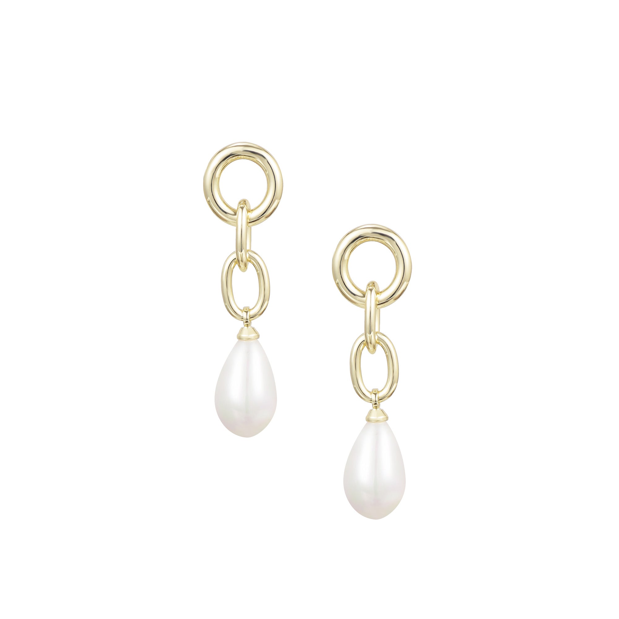 Allure Pearl Drop Earrings in Gold