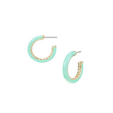 Eclipse Hoop Earring Mint Enamel Gold