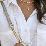 Adorned Pearl Beaded Necklace Gold