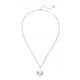 Adorned Heart Initial Necklace in Silver