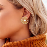 Enchanted Stud Earrings in Ivory Pearl/Gold