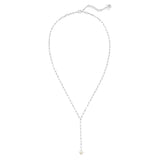 Shine Bright Pearl Lariat Necklace in Silver