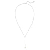 Shine Bright Pearl Lariat Necklace in Silver