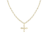 Shes Classic Cross Drop Necklace Gold
