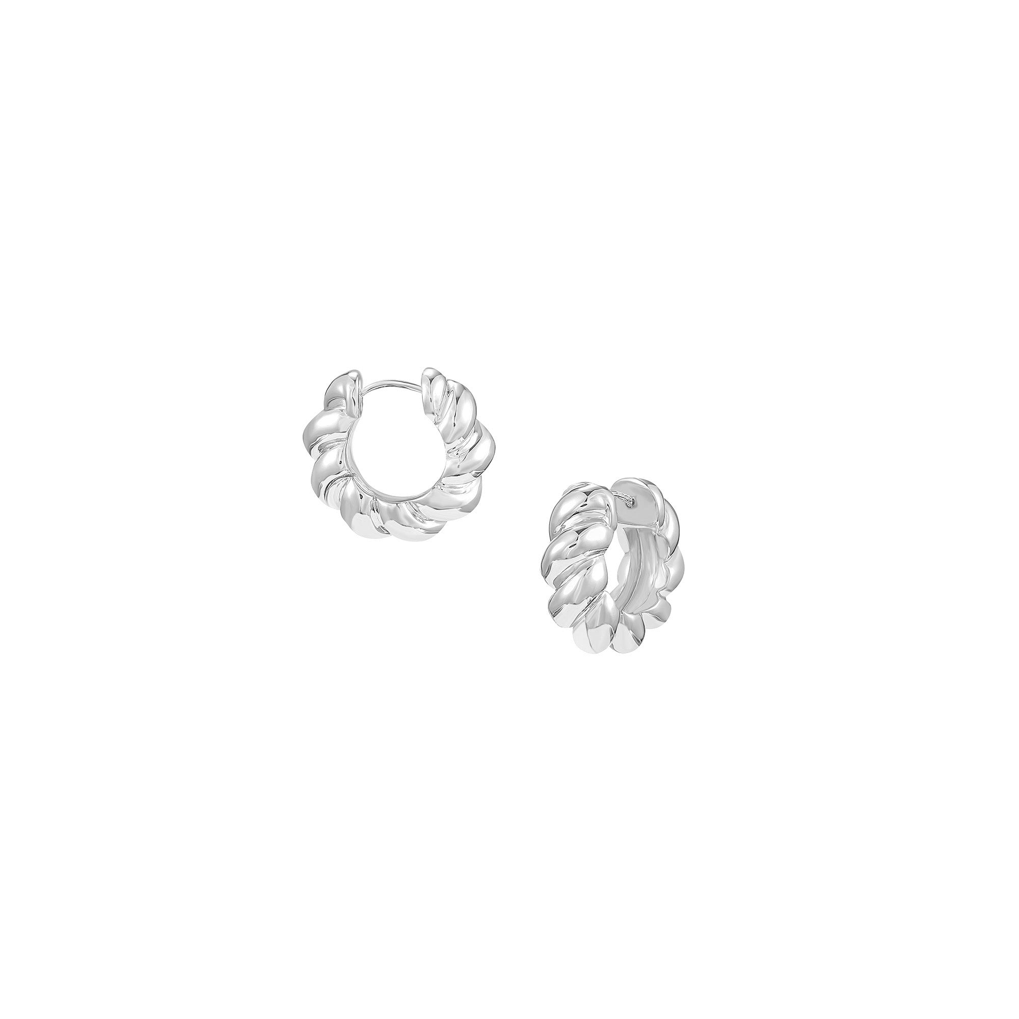 Heritage Mini Hoop Earrings in Silver