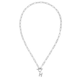 Toggle Initial Necklaces in Silver