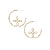 Seaside Cross Hoop Earrings in Gold