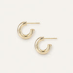 Gold Just Dance Mini Tube Hoop Earrings by Natalie Wood Designs
