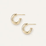 Gold Just Dance Mini Tube Hoop Earrings by Natalie Wood Designs
