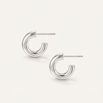 Silver Just Dance Mini Tube Hoop Earrings by Natalie Wood Designs