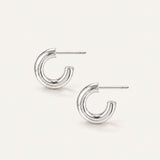Silver Just Dance Mini Tube Hoop Earrings by Natalie Wood Designs