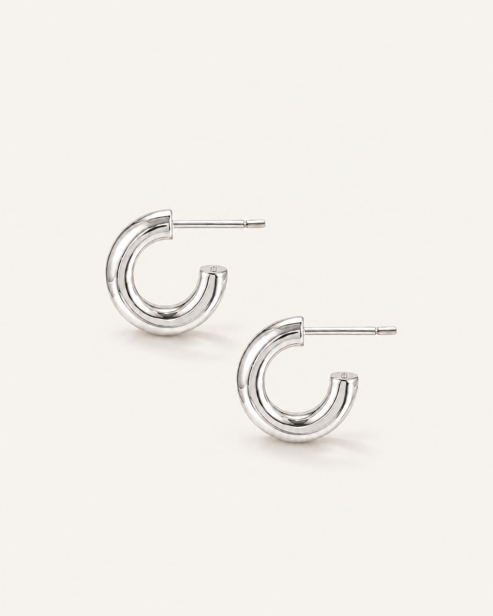 Silver Just Dance Mini Tube Hoop Earrings by Natalie Wood Designs