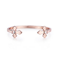 Believer Cross Cuff Bracelet in Rose Gold