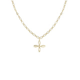 She's Classic Cross Drop Necklace in Gold