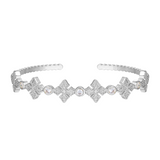 Radiant Cross Cuff Bracelet in Silver