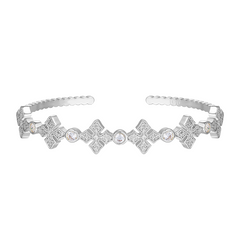 Radiant Cross Cuff Bracelet in Silver