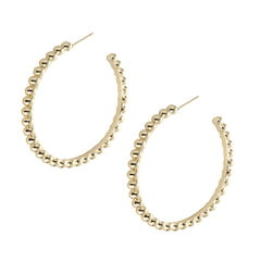 Beaded Hoop Earrings in Gold